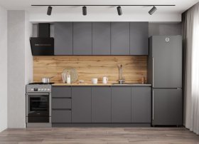Кухня Мори графит 2.0м в Лесном - lesnoj.germes-mebel.ru | фото