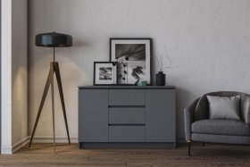 Комод МОРИ МК1200.3, графит в Лесном - lesnoj.germes-mebel.ru | фото