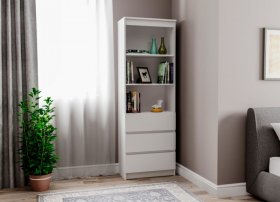 Стеллаж Мори МСТ600.3, белый в Лесном - lesnoj.germes-mebel.ru | фото