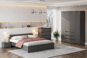 Спальня Денвер Графит серый в Лесном - lesnoj.germes-mebel.ru | фото