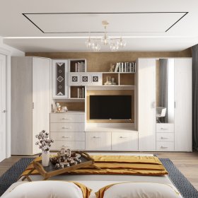 Гостиная Белла ясень белый в Лесном - lesnoj.germes-mebel.ru | фото