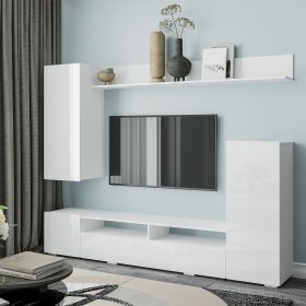 Стенка в гостиную Диаманд белый в Лесном - lesnoj.germes-mebel.ru | фото