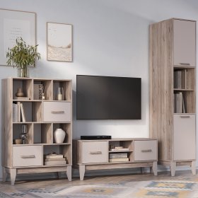 Гостиная Скандика дуб смоки/кашемир в Лесном - lesnoj.germes-mebel.ru | фото