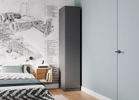 Шкаф пенал Мори МШ 400, графит в Лесном - lesnoj.germes-mebel.ru | фото
