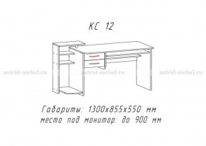Компьютерный стол №12 (Анкор белый) в Лесном - lesnoj.germes-mebel.ru | фото