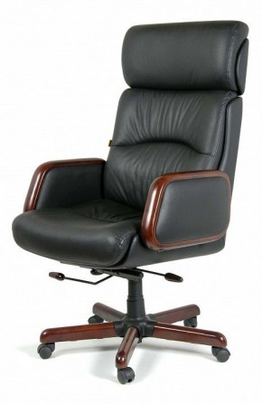 Кресло для руководителя Chairman 417 черный/орех темный, черный в Лесном - lesnoj.germes-mebel.ru | фото
