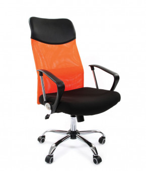 Кресло для руководителя CHAIRMAN 610 N (15-21 черный/сетка оранжевый) в Лесном - lesnoj.germes-mebel.ru | фото