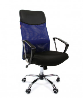 Кресло для руководителя CHAIRMAN 610 N (15-21 черный/сетка синий) в Лесном - lesnoj.germes-mebel.ru | фото