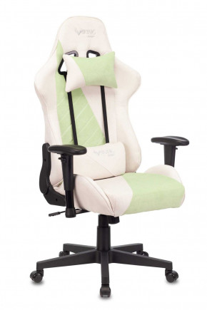 Кресло игровое Бюрократ VIKING X VIKING X GREEN Fabric белый/зеленый в Лесном - lesnoj.germes-mebel.ru | фото