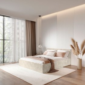 Кровать 160*200 см Ника КР-18 миндаль в Лесном - lesnoj.germes-mebel.ru | фото