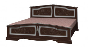 ЕЛЕНА Кровать из массива 1600 (Темный Орех) в Лесном - lesnoj.germes-mebel.ru | фото