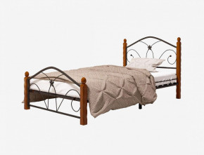 Кровать "Селена 1" Черная (900*2000) (ножки-махагон) с коваными элементами в Лесном - lesnoj.germes-mebel.ru | фото