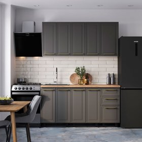 Кухня 1,6 м Адель графит нубук в Лесном - lesnoj.germes-mebel.ru | фото