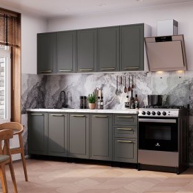 Кухня 2,0 м Адель графит нубук в Лесном - lesnoj.germes-mebel.ru | фото