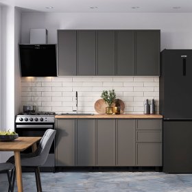 Кухня 1,6 м Астрид графит нубук в Лесном - lesnoj.germes-mebel.ru | фото
