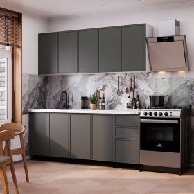 Кухня 2,0 м Астрид графит нубук в Лесном - lesnoj.germes-mebel.ru | фото