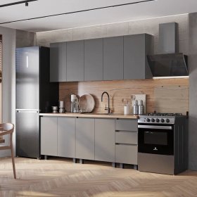 Кухня Честер 2,0 м графит в Лесном - lesnoj.germes-mebel.ru | фото