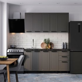 Кухня 1,6 м Селина графит нубук в Лесном - lesnoj.germes-mebel.ru | фото