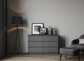 Комод Мори МК 1200.6, Графит в Лесном - lesnoj.germes-mebel.ru | фото