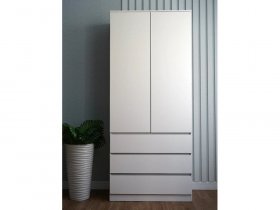 Шкаф Мори МШ 900.2, 2двери, 3 ящика, белый в Лесном - lesnoj.germes-mebel.ru | фото