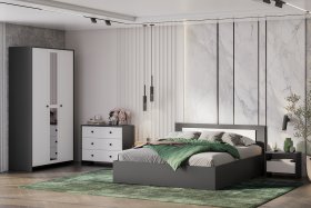 Спальня Дольче Графит/Белый в Лесном - lesnoj.germes-mebel.ru | фото