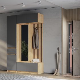 Прихожая Багира крафт/графит в Лесном - lesnoj.germes-mebel.ru | фото