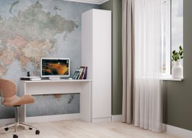 Шкаф пенал Мори МШ 400, белый в Лесном - lesnoj.germes-mebel.ru | фото