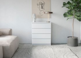 Комод Мори МК800.4, белый в Лесном - lesnoj.germes-mebel.ru | фото