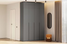 Шкаф шк-5 графит 1600, с антресолью в Лесном - lesnoj.germes-mebel.ru | фото