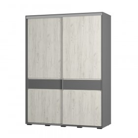 Шкаф-купе Крафт-10 ШКК-06 графит/дуб крафт белый в Лесном - lesnoj.germes-mebel.ru | фото