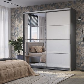 Шкаф-купе 2-х дверный Крафт-6, графит в Лесном - lesnoj.germes-mebel.ru | фото