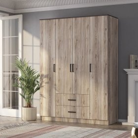 Шкаф 4-х створчатый Титан дуб смоки в Лесном - lesnoj.germes-mebel.ru | фото