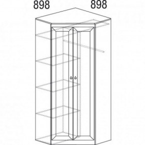 Шкаф угловой №606 "Инна" (угол 898*898) Денвер светлый в Лесном - lesnoj.germes-mebel.ru | фото