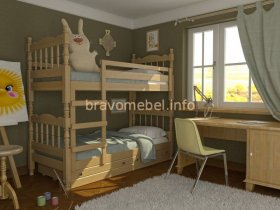 СОНЯ Кровать двухъярусная (Сосна) в Лесном - lesnoj.germes-mebel.ru | фото