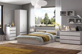 Спальня Токио Белый текстурный вариант 2 в Лесном - lesnoj.germes-mebel.ru | фото