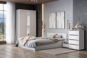 Спальня Токио Белый текстурный вариант 1 в Лесном - lesnoj.germes-mebel.ru | фото
