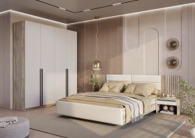 Спальня Урбан композиция 3 Дуб смоки/Кашемир в Лесном - lesnoj.germes-mebel.ru | фото