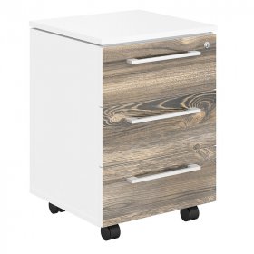 Тумбочка Morris MMC-3D.A, белый/дуб базель в Лесном - lesnoj.germes-mebel.ru | фото