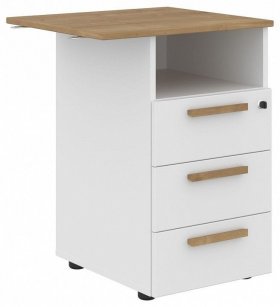 Тумбочка Forta FLC-3D.2, белый/дуб гамильтон в Лесном - lesnoj.germes-mebel.ru | фото