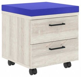 Тумбочка Xten XMC-2D.1A, сосна эдмонт/синий в Лесном - lesnoj.germes-mebel.ru | фото